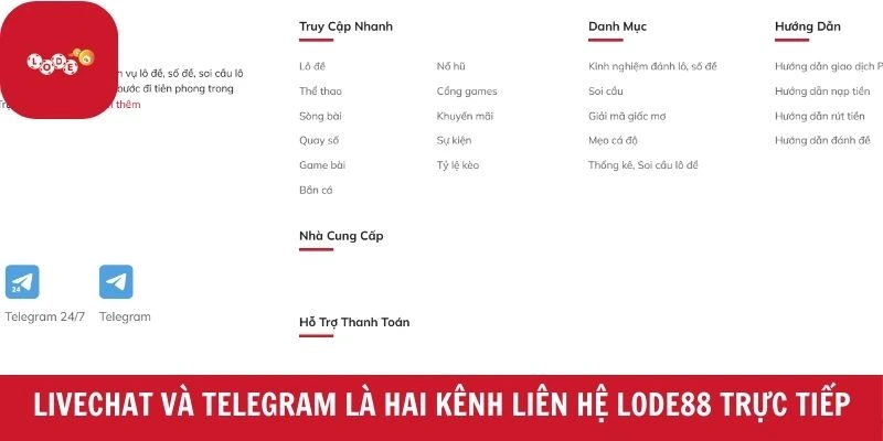 Livechat và Telegram là hai kênh liên hệ trực tiếp