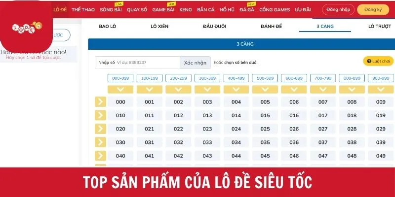 Top sản phẩm của lô đề siêu tốc